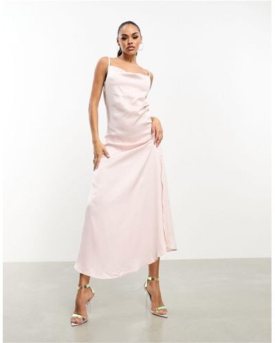 Bardot Ax Paris Satin Wrap Dress - Pink