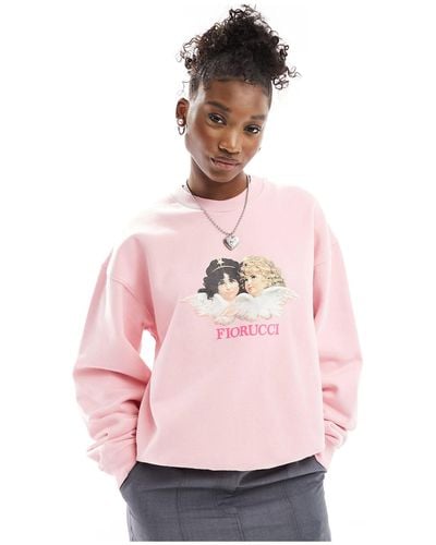 Fiorucci Relaxed Sweatshirt With Angel Logo - Pink
