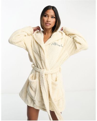 Missguided Fluffy Robe - Natural