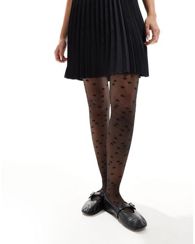 Pretty Polly All Over Star Tights - Black