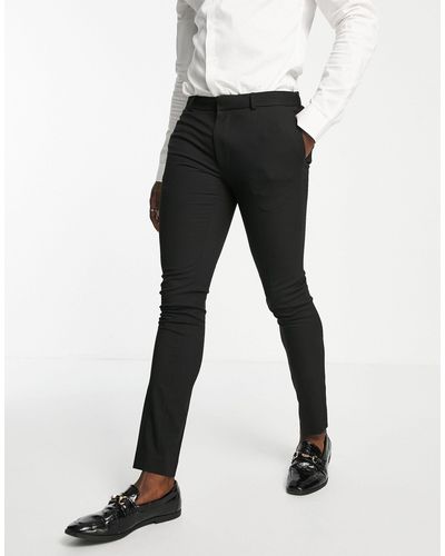 TOPMAN Superskinny Pantalon Met Textuur - Zwart