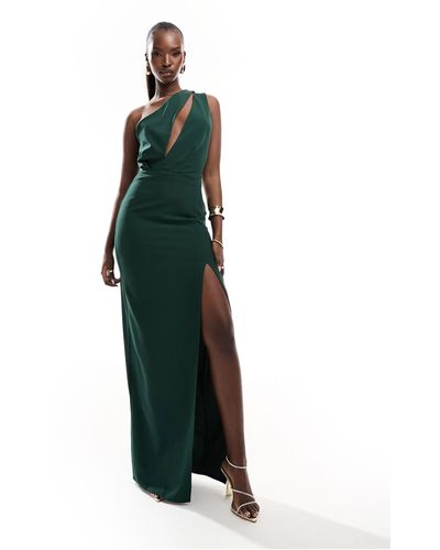 Vesper Vestido largo asimétrico con detalle - Verde
