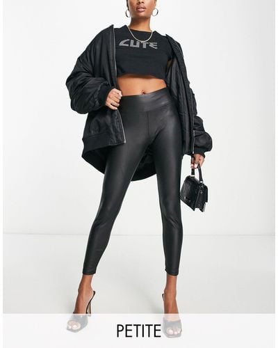 New Look - Wetlook legging van imitatieleer in zwart