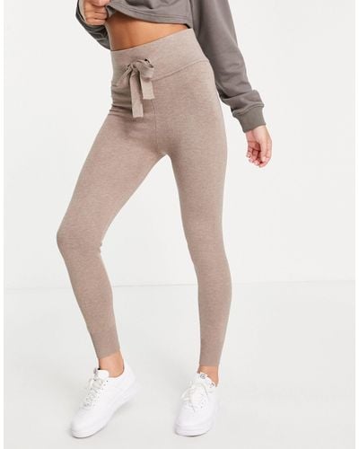 Missguided High Waisted Tie Front jogger - Brown