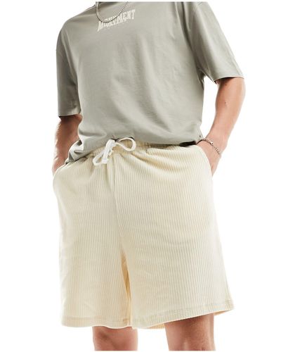 ASOS Oversized Ribbed Velour Shorts - White
