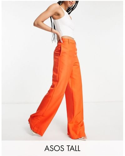 ASOS Asos Design Tall Wide Leg Trouser - Orange
