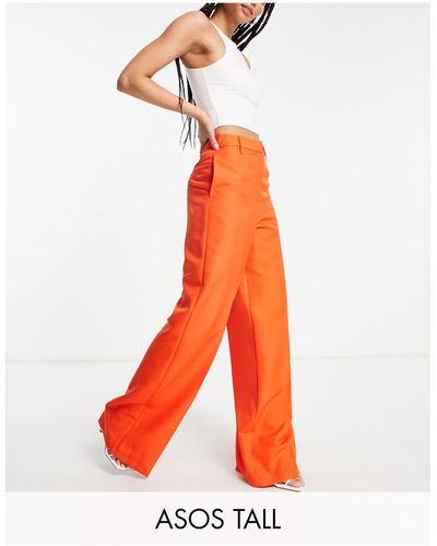 ASOS Asos design tall - pantalon ample - tomate - Orange
