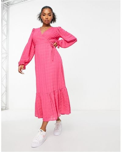 New Look Wrap Midi Dress - Pink
