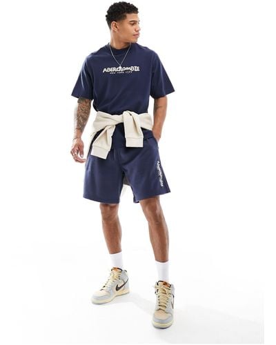 Abercrombie & Fitch – mix & match – shorts aus sommersweat - Blau