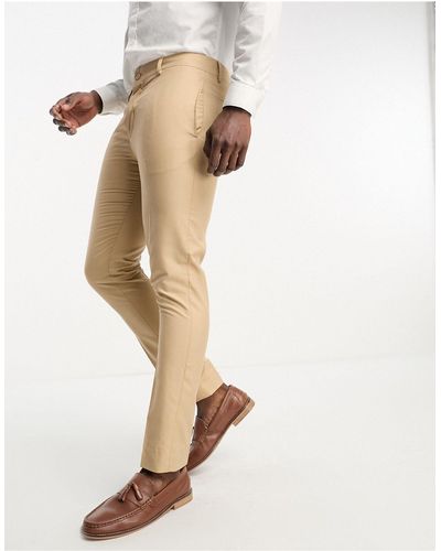 Bolongaro Trevor Wedding Plain Skinny Suit Trousers - White