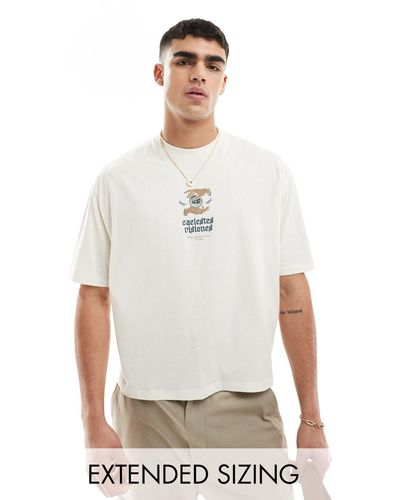 ASOS – kastiges oversize-t-shirt - Weiß