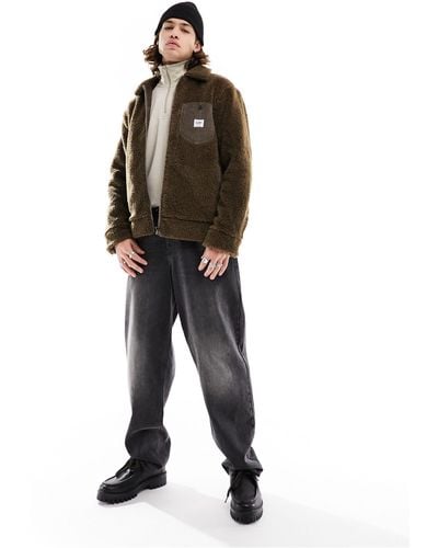 Lee Jeans Borg Sherpa Harrington Jacket - Brown