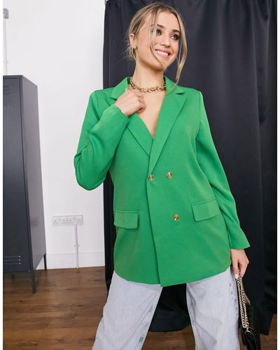 In The Style X Billie Faiers Double Breasted Blazer - Green