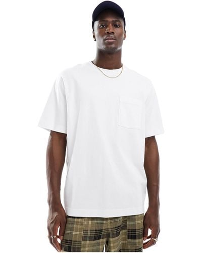 Abercrombie & Fitch – t-shirt aus hochwertigem schwerem material - Weiß