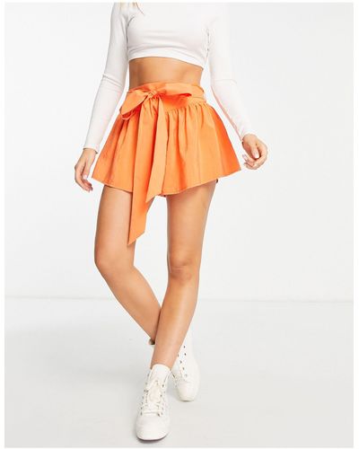ASOS Tie Waist Shorts - Orange