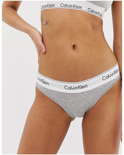 Calvin Klein – modische bikinihose aus baumwolle - Grau