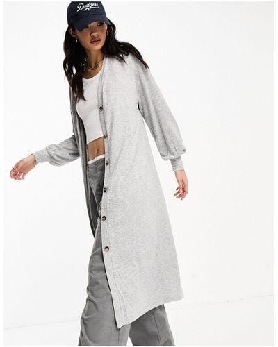 Vero Moda Knitted Cardigan Button Through Maxi Dress - White