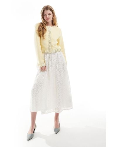 Sister Jane Lace Midaxi Skirt - White