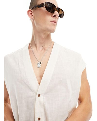ASOS Relaxed Sleeveless Smart Linen Shirt - White