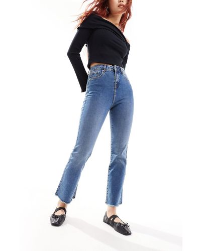 Miss Selfridge Cropped Kickflare Jeans - Blue