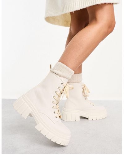 ASOS Auto Chunky Lace Up Boots - White