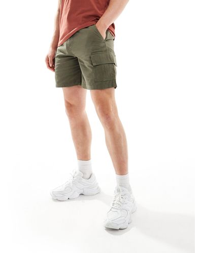 ASOS – mittellange, weite cargo-shorts - Grün