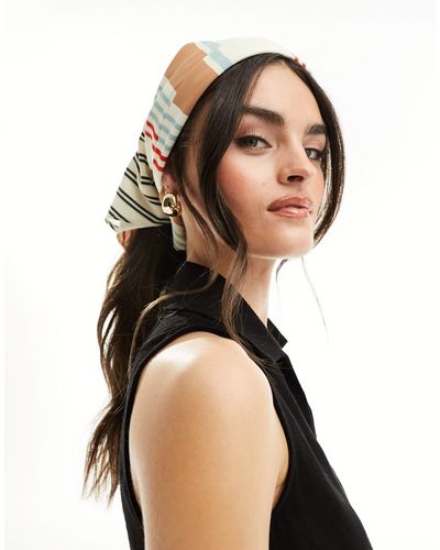 ASOS Spliced Stripe Large Headscarf - Black