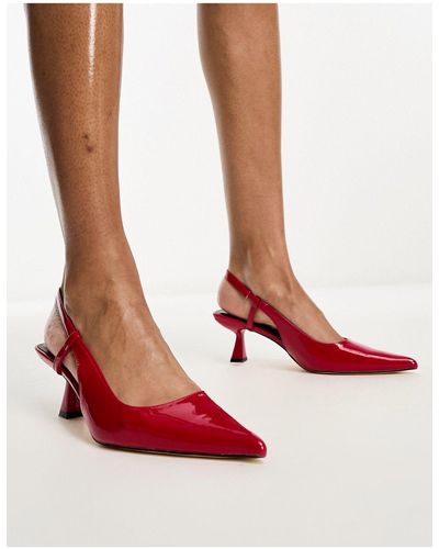 Glamorous Zapatos rojos destalonados con tacón - Blanco