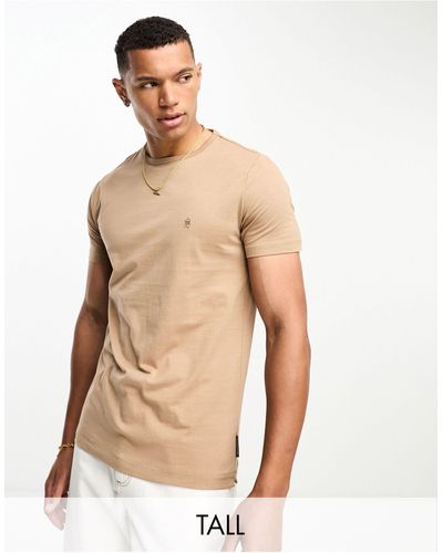 French Connection Tall - T-shirt Met Ronde Hals - Naturel