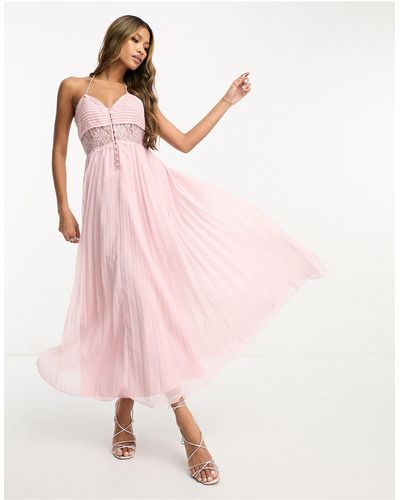 Lace cami top top tulle midi dress