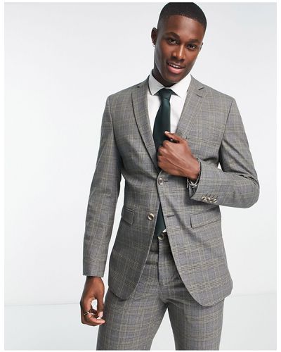 SELECTED Slim Fit Suit Jacket - Grey