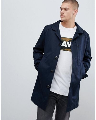 G-Star RAW Garber Trench Coat In Navy - Blue