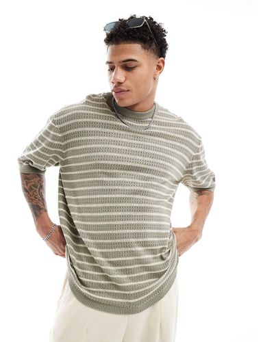 SELECTED Knitted T-shirt - Grey