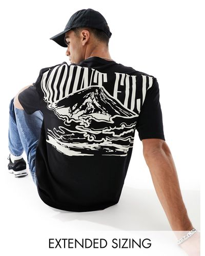 ASOS T-shirt oversize avec imprimé montagne au dos - Noir