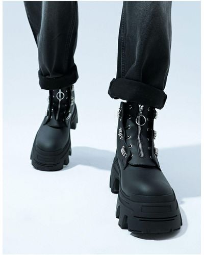ASOS Chunky Lace Up Boots - Black
