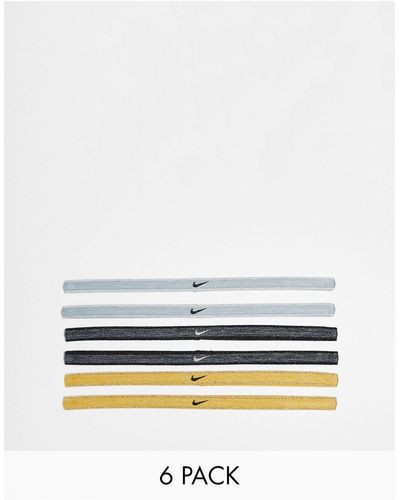 Nike – 6er-pack bedruckte stirnbänder - Weiß