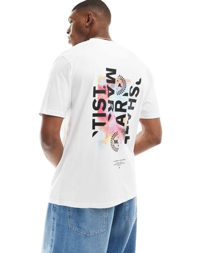 Marshall Artist Camiseta blanca con estampado gráfico en la espalda - Blanco