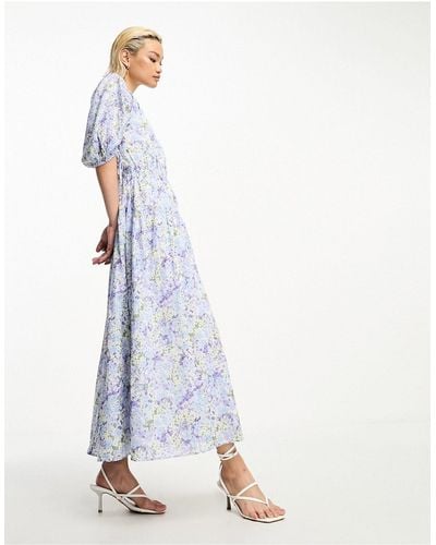 & Other Stories Gather Sleeve Midaxi Dress - White