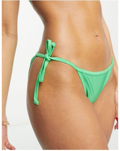 New Look Slip bikini con laccetti laterali - Verde