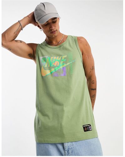 Nike Camiseta sin mangas con detalle - Verde