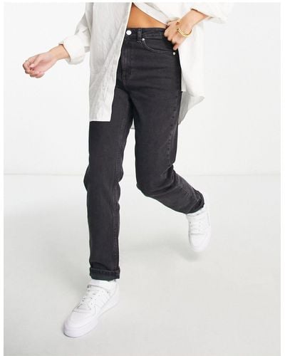 ASOS Asos Design Petite - Smalle Mom Jeans - Zwart