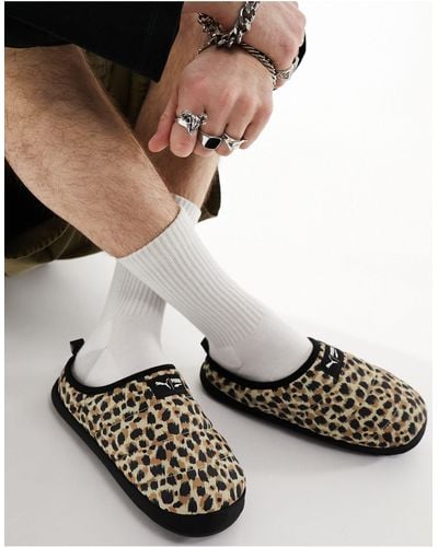 PUMA Scuff - chaussons - léopard - Noir