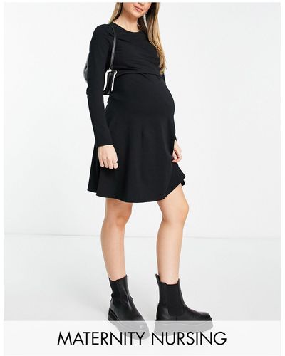 New Look Nursing Skater Dress - Black