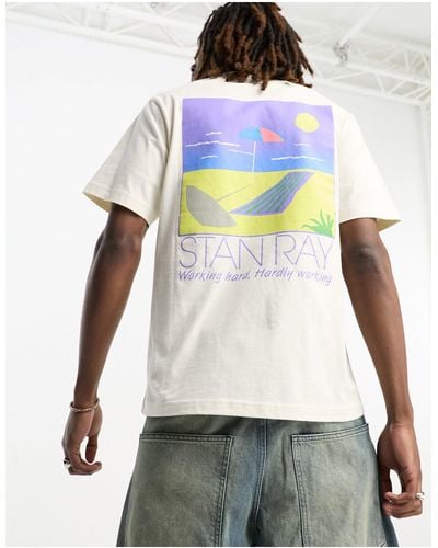 Stan Ray Hardly working - t-shirt sporco - Bianco
