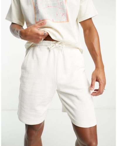 Fila Jersey Shorts With Back Pocket Print - White