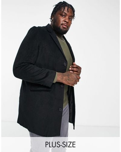 Another Influence Plus Wool Mix Overcoat - Black