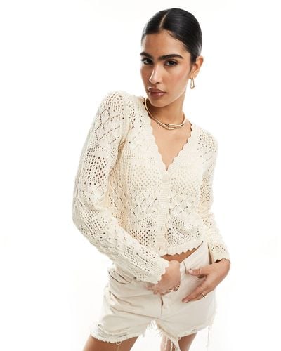 Vero Moda Lightweight Crochet Cardigan - White