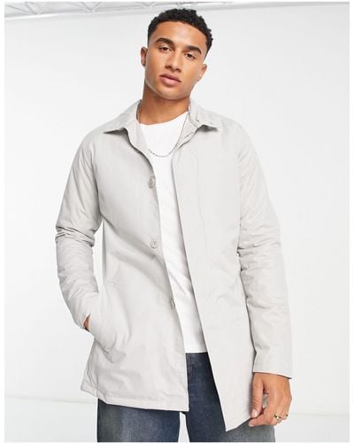 French Connection Lined Funnel Neck Mac Jacket - White