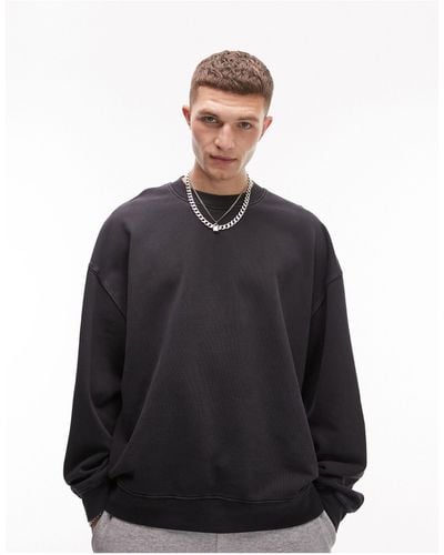 TOPMAN Oversized Sweatshirt - Black