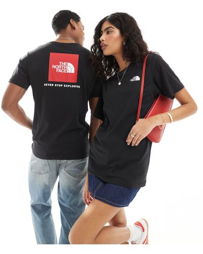 The North Face Red box - t-shirt nera con stampa sul retro - Nero